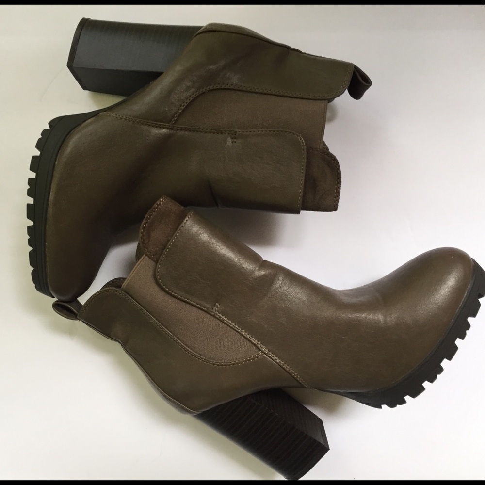 Green Slip-on Booties